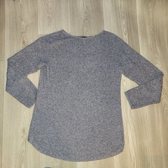 Talbots Womens Medium Heather Blue Long Sleeve Knit Sweater - Picture 2 of 6